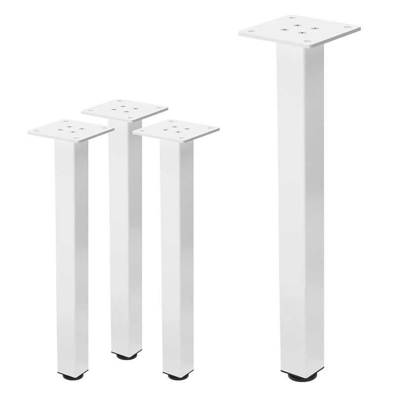 4er Set Tischbeine I-Design 42 cm Weiß glänzend Tischgestell aus pulverbeschichteter Stahl, Profil 4x4 cm, höhenverstellbare Möbelfüße ML-Design 4er Set Tischbeine I-Design 42 cm Weiß glänzend Tischgestell aus pulverbeschichteter Stahl, Profil 4x4 cm, höhenverstellbare Möbelfüße ML-Design