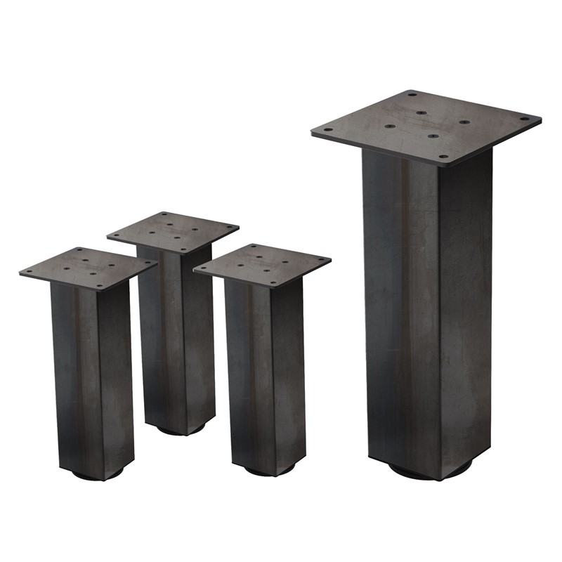 4er Set Tischbeine I-Design 30cm Industrial Tischgestell aus pulverbeschichteter Stahl, Profil 8x8cm, höhenverstellbare Möbelfüße ML-Design 4er Set Tischbeine I-Design 30cm Industrial Tischgestell aus pulverbeschichteter Stahl, Profil 8x8cm, höhenverstellbare Möbelfüße ML-Design