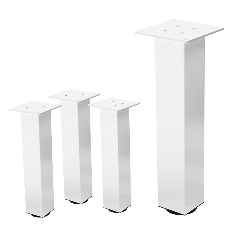 4er Set Tischbeine I-Design 42cm Weiß glänzend höhenverstellbare Tischgestell aus pulverbeschichteter Stahl, Profil 8x8cm, ML-Design 4er Set Tischbeine I-Design 42cm Weiß glänzend höhenverstellbare Tischgestell aus pulverbeschichteter Stahl, Profil 8x8cm, ML-Design