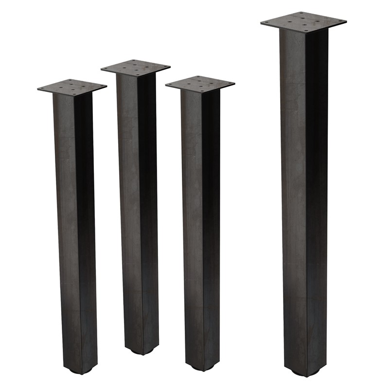 4er Set Tischbeine I-Design 90cm Industrial Tischgestell aus pulverbeschichteter Stahl, Profil 8x8cm, höhenverstellbare Möbelfüße ML-Design 4er Set Tischbeine I-Design 90cm Industrial Tischgestell aus pulverbeschichteter Stahl, Profil 8x8cm, höhenverstellbare Möbelfüße ML-Design