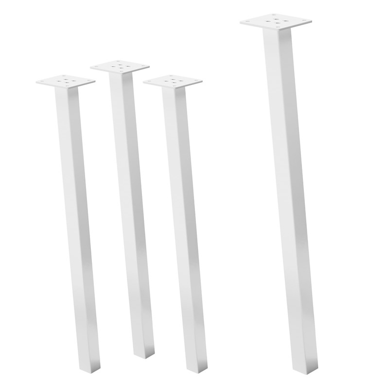 4er Set Tischbeine schräg 72 cm Weiß glänzend aus pulverbeschichtetem Stahl eckig Profil 4x4 cm I-Form 96° Neigung ML-Design 4er Set Tischbeine schräg 72 cm Weiß glänzend aus pulverbeschichtetem Stahl eckig Profil 4x4 cm I-Form 96° Neigung ML-Design
