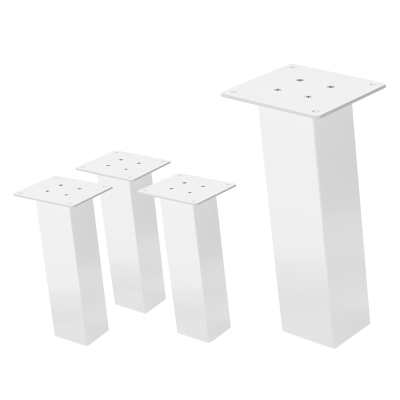 4er Set Tischbeine schräg H30 cm Weiß glänzend aus Stahl eckig Profil 8x8 cm I-Form 96° Neigung ML-Design 4er Set Tischbeine schräg H30 cm Weiß glänzend aus Stahl eckig Profil 8x8 cm I-Form 96° Neigung ML-Design