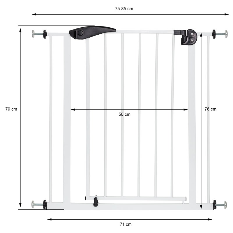 Türschutzgitter Weiß 75-85 cm aus Metall