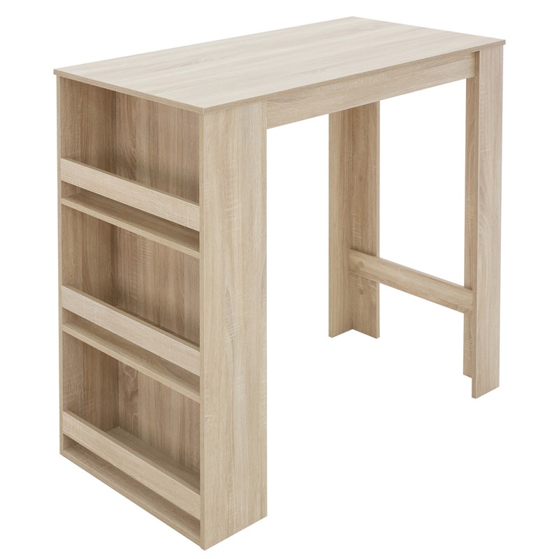Bartisch mit 3-stufigem Regal 117x106x57 cm Sonoma-Eiche aus Holz ML-Design