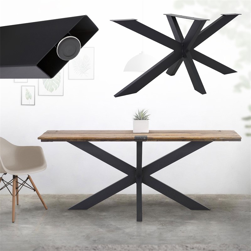 Tischbeine Tischgestell X-Design 78 x 71 x 120 cm Schwarz aus Metall ML-Design Tischbeine Tischgestell X-Design 78 x 71 x 120 cm Schwarz aus Metall ML-Design
