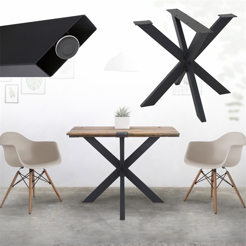 Tischbeine Tischgestell X-Design 85 x 71 x 85 cm Schwarz aus Metall ML-Design Tischbeine Tischgestell X-Design 85 x 71 x 85 cm Schwarz aus Metall ML-Design