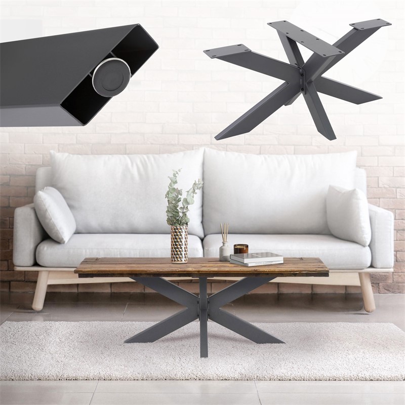 Tischbeine Tischgestell X-Design 98x58x43 cm Anthrazit aus Metall ML-Design Tischbeine Tischgestell X-Design 98x58x43 cm Anthrazit aus Metall ML-Design