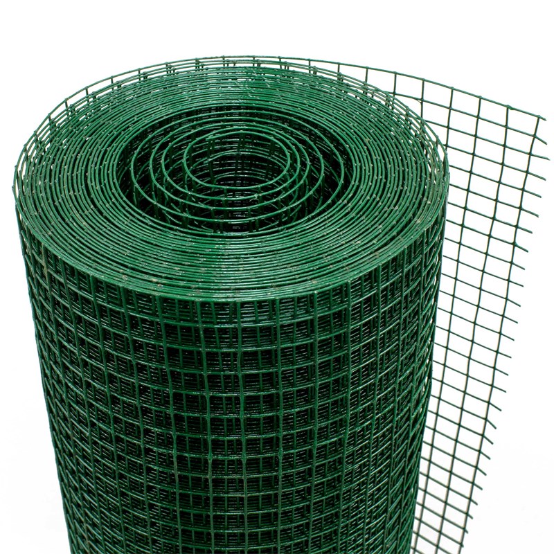 Volierendraht Grün aus verzinktem Stahl 1x10m Drahtstärke 0,9mm Maschenweite 25x25mm