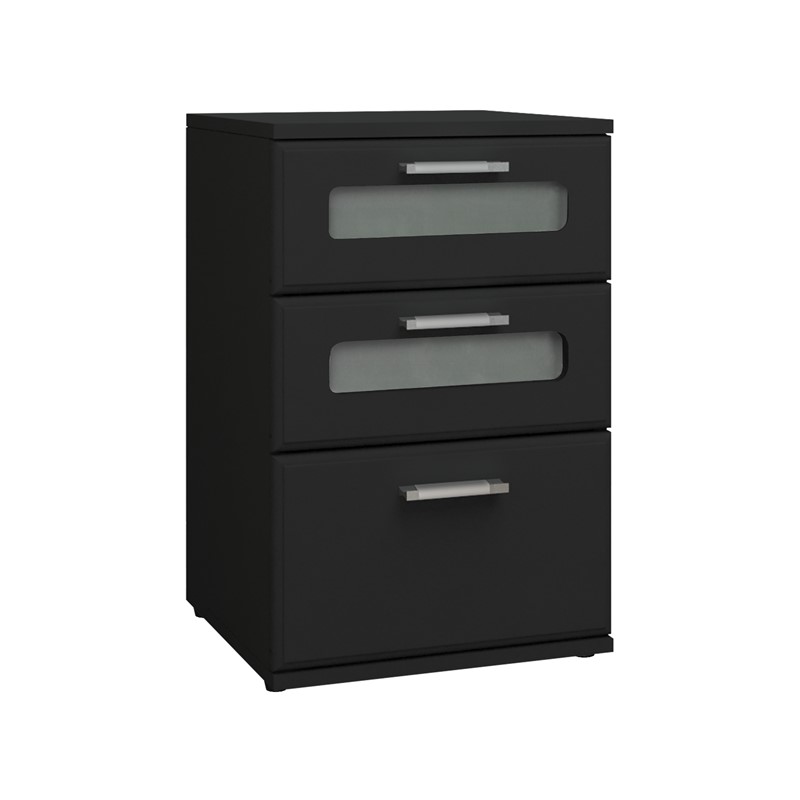 Nachttisch mit drei Schubladen 40x60x38 cm Schwarz aus Holz ML-Design Nachttisch mit drei Schubladen 40x60x38 cm Schwarz aus Holz ML-Design