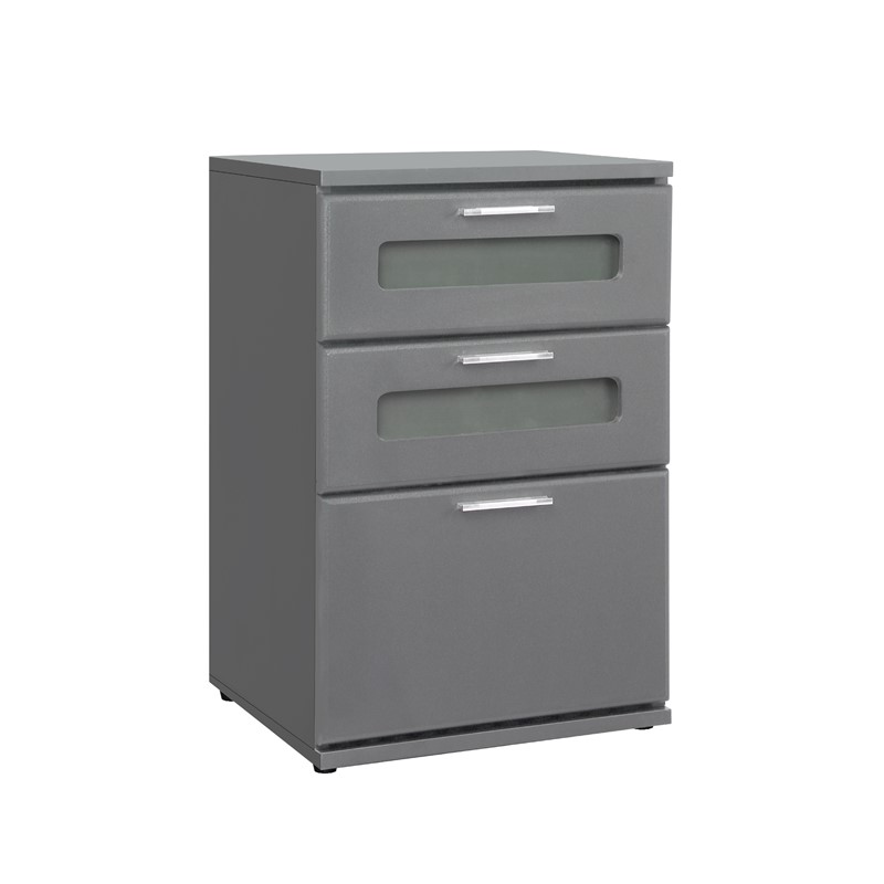 Nachttisch mit drei Schubladen 40x60x38 cm Grau aus Holz ML-Design Nachttisch mit drei Schubladen 40x60x38 cm Grau aus Holz ML-Design