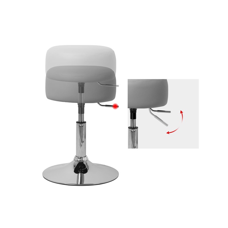 Sitzhocker Ø 33 cm Hellgrau aus verchromter Stahl ML-Design