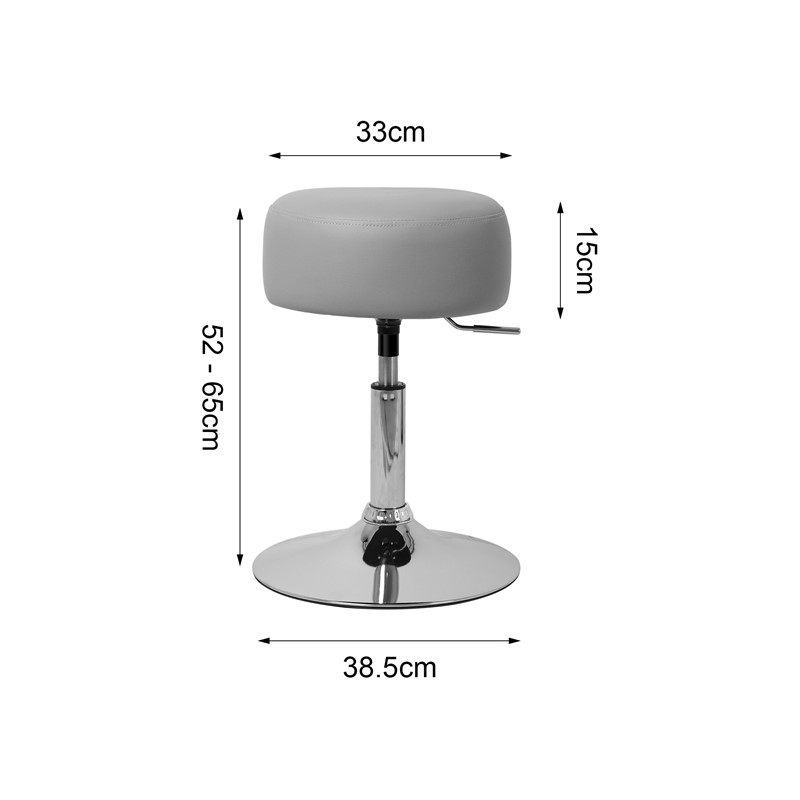 Sitzhocker Ø 33 cm Hellgrau aus verchromter Stahl ML-Design