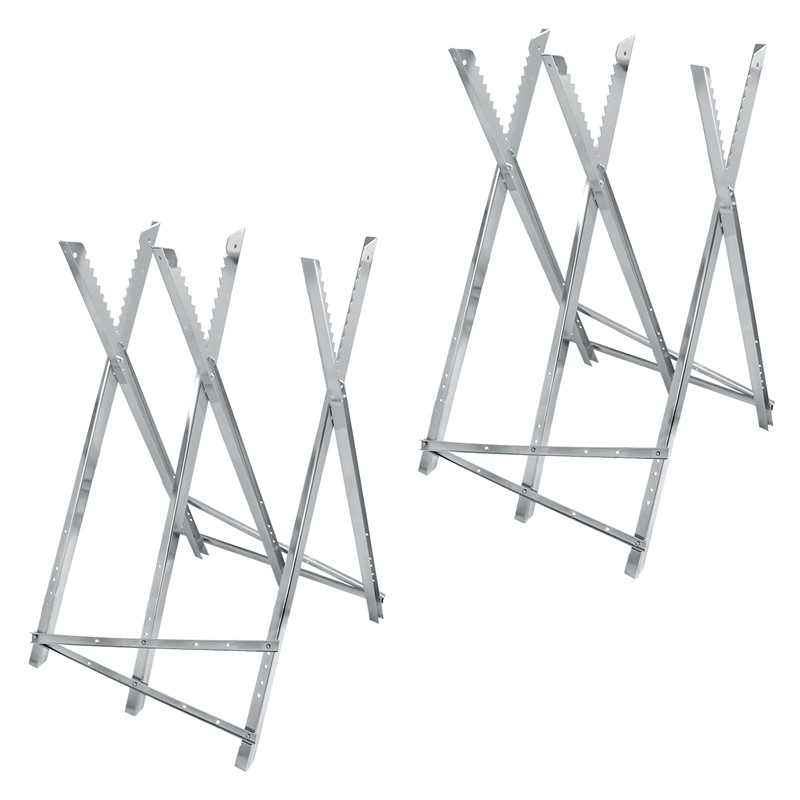 Sägebock Metall Sägegestell klappbar 3-fach Silber aus Metall bis 100 kg Sägebock Metall Sägegestell klappbar 3-fach Silber aus Metall bis 100 kg