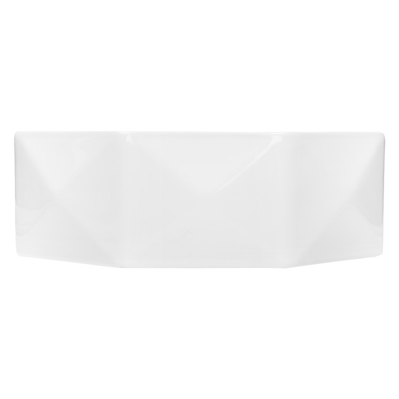 Waschbecken Diamantform ohne Überlauf Ø 42x13,5 cm Weiß aus Keramik LuxeBath