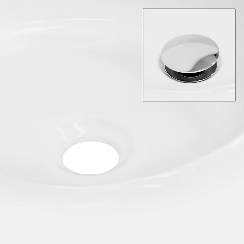 Waschbecken Rund ohne Überlauf Ø 28x11,6 cm Weiß aus Keramik LuxeBath