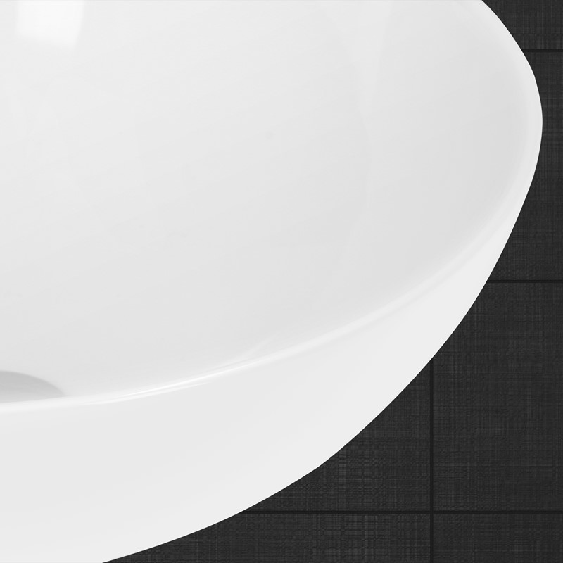 Waschbecken Rund ohne Überlauf Ø 28x11,6 cm Weiß aus Keramik LuxeBath