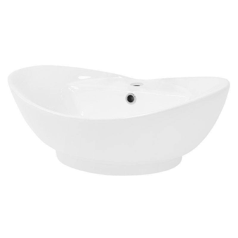 Waschbecken Oval mit Überlauf 59x39,5x20,5 cm Weiß aus Keramik LuxeBath Waschbecken Oval mit Überlauf 59x39,5x20,5 cm Weiß aus Keramik LuxeBath