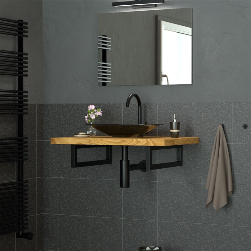 Wandkonsole Regalhalterung 2er Set 500 x 150 mm schwarz aus Stahl ML-Design Wandkonsole Regalhalterung 2er Set 500 x 150 mm schwarz aus Stahl ML-Design