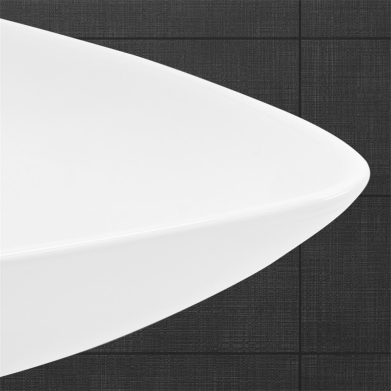 Waschbecken Dreieckig ohne Überlauf 69x46x13 cm Weiß aus Keramik LuxeBath