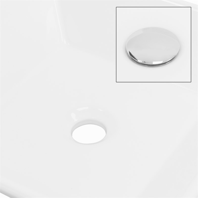 Waschbecken Quadratisch ohne Überlauf 41x41x12 cm Weiß aus Keramik LuxeBath
