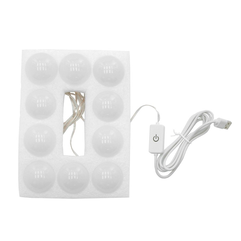 Schminktisch Frisiertisch 80x40x140 cm in Weiß mit LED-Beleuchtung, Spiegel, 2 Schubladen & Hocker ML-Design
