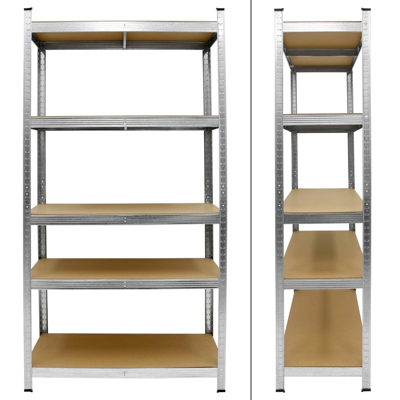 Werkstattregal 2er Set 200x100x50 cm Silber aus MDF und Metall bis 750 kg