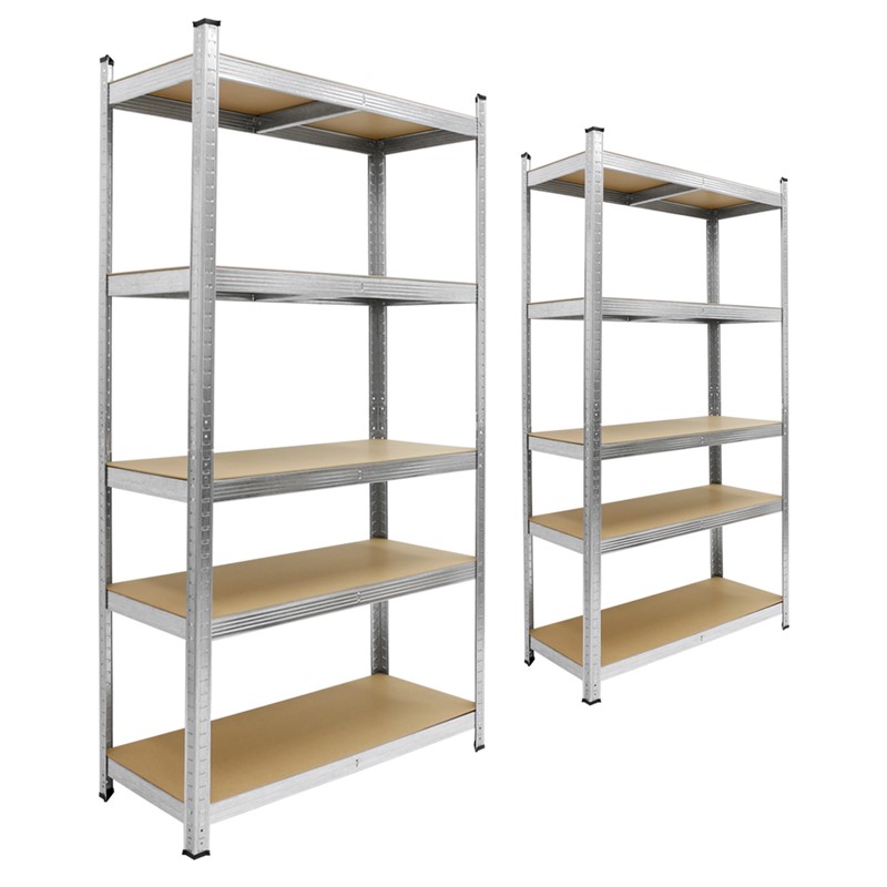Werkstattregal 2er Set 170x70x30 cm Silber aus MDF und Metall bis 350 kg Werkstattregal 2er Set 170x70x30 cm Silber aus MDF und Metall bis 350 kg
