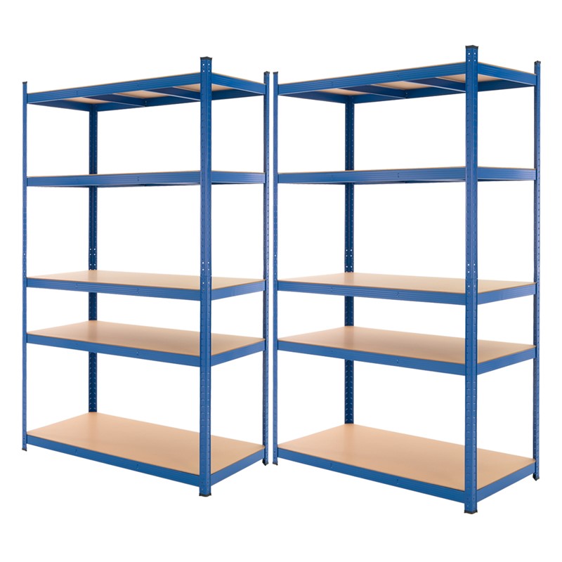 Werkstattregal 2er Set 200x100x50 cm Blau aus Metall und MDF Holzfaserplatte bis 875 kg Werkstattregal 2er Set 200x100x50 cm Blau aus Metall und MDF Holzfaserplatte bis 875 kg