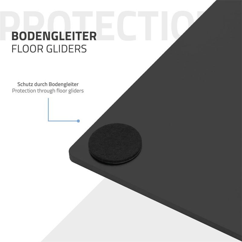 Tischgestell Single Schwarz Höhe 72cm aus pulverbeschichteteter Stahl 43x43 cm Bodenplatte Montagematerial ML-Design