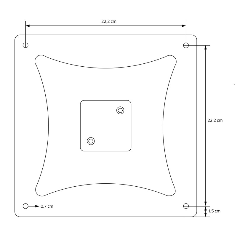 Tischgestell Single Schwarz Höhe 72cm aus pulverbeschichteteter Stahl 43x43 cm Bodenplatte Montagematerial ML-Design