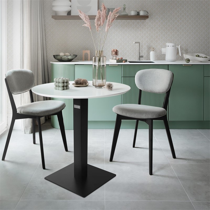 Tischgestell Single Schwarz Höhe 72cm aus pulverbeschichteteter Stahl 43x43 cm Bodenplatte Montagematerial ML-Design
