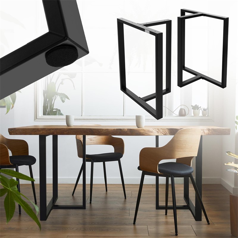 2er Set Tischgestell B60xH72 cm in T-Form Metall Schwarz ML-Design 2er Set Tischgestell B60xH72 cm in T-Form Metall Schwarz ML-Design