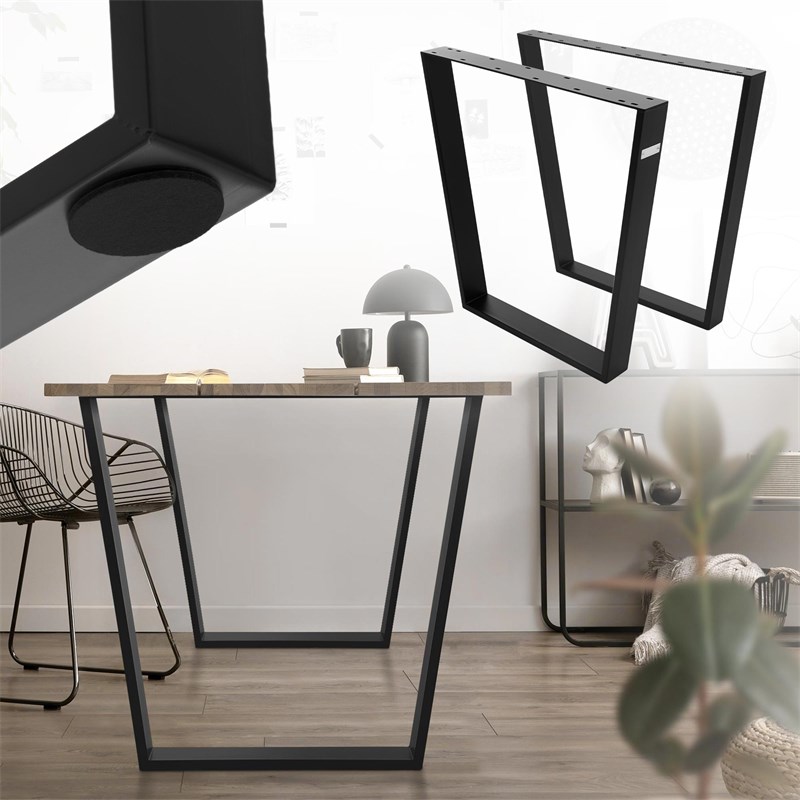 Tischbeine Tischgestell 2er Set V-Design 75 x 72 cm schwarz matt aus Stahl ML-Design Tischbeine Tischgestell 2er Set V-Design 75 x 72 cm schwarz matt aus Stahl ML-Design