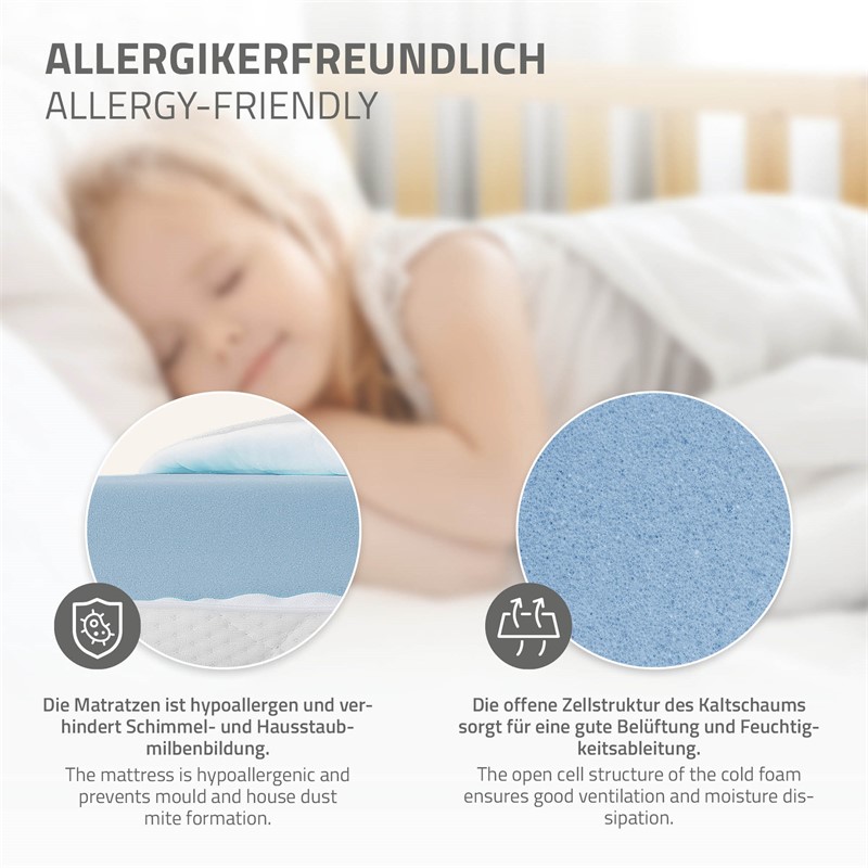 Kinderbett Hausbett 90x200 cm aus Kiefernholz inkl. Matratze H-10cm Rausfallschutz Dach und Lattenrost ML-Design