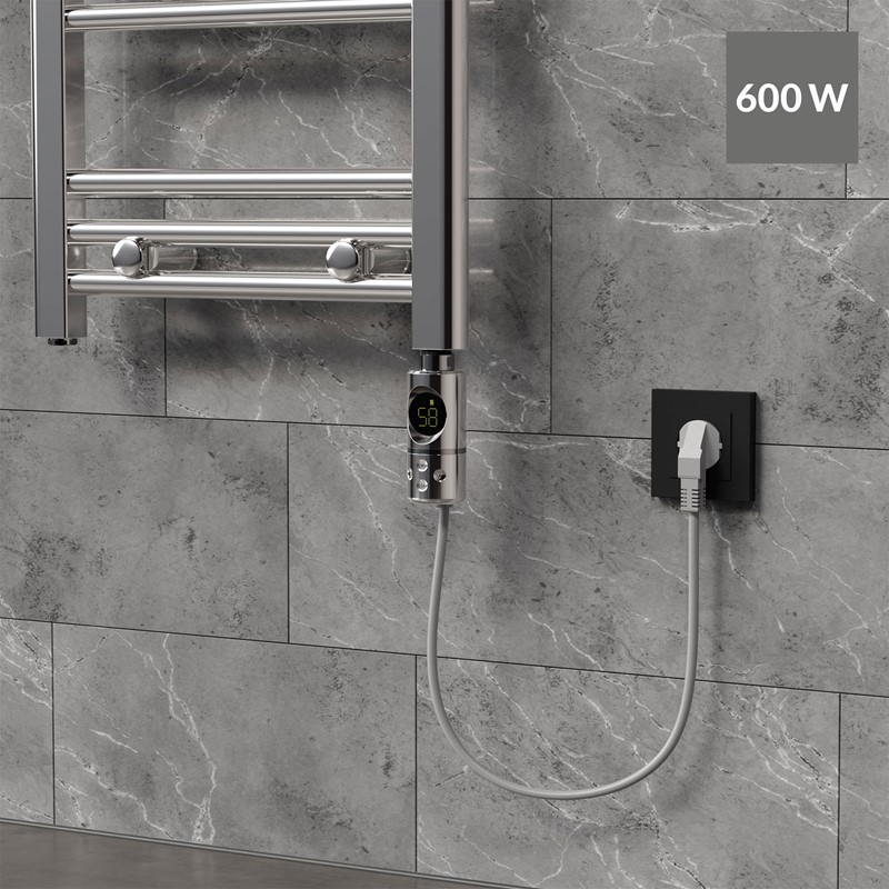 Heizstab 600W Chrome mit Thermostat und LCD Bildschirm LuxeBath