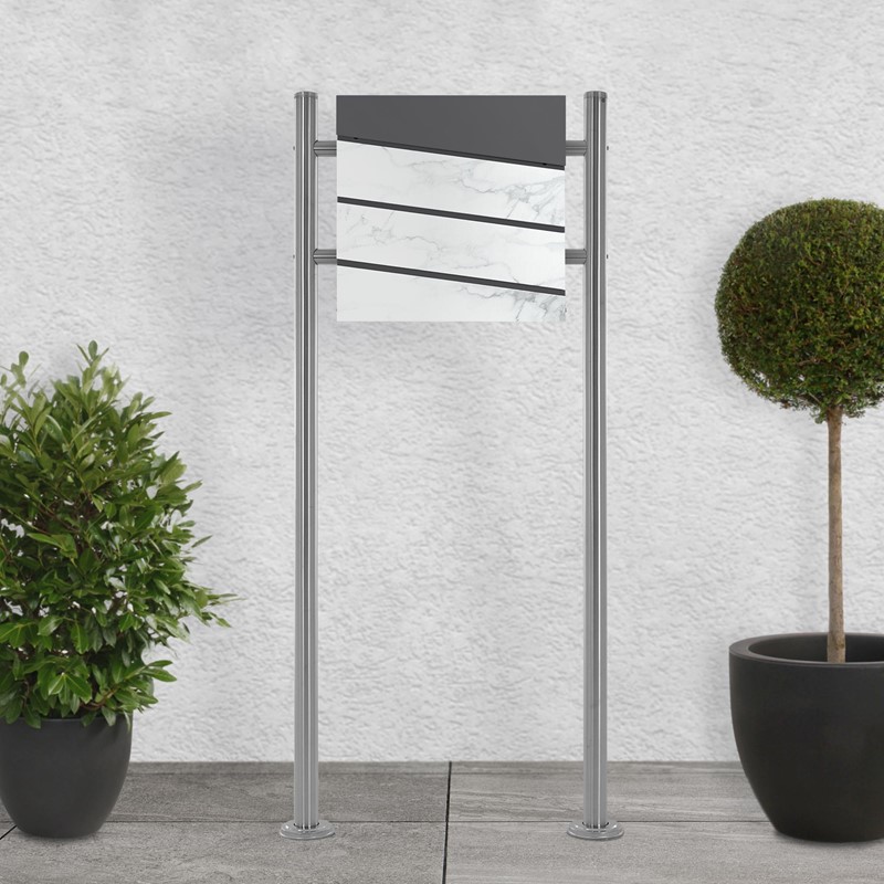 Standbriefkasten mit Zeitungsfach 37x37x11 cm Anthrazit/Marmoroptik aus Stahl ML-Design Standbriefkasten mit Zeitungsfach 37x37x11 cm Anthrazit/Marmoroptik aus Stahl ML-Design