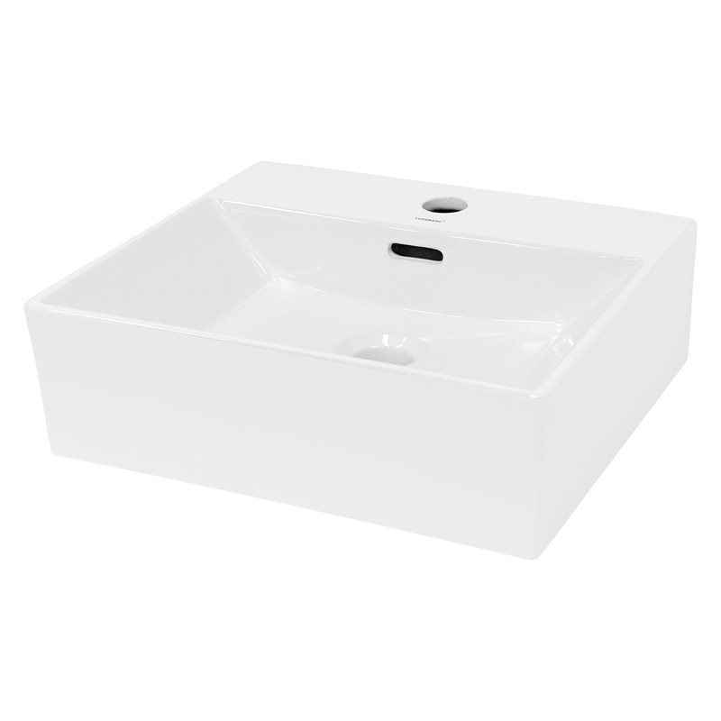 Waschbecken inkl. Ablaufgarnitur Weiß mit Überlauf 41,5x36x13 cm Weiß aus Keramik LuxeBath