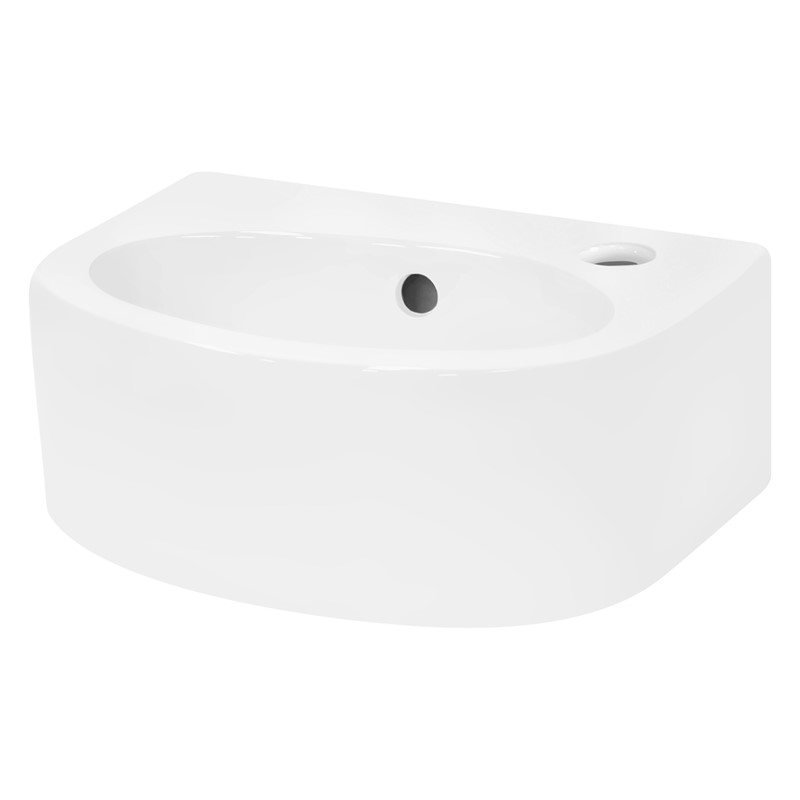 Waschbecken inkl. Ablaufgarnitur Weiß mit Überlauf 33,5x25,5x13 cm Weiß aus Keramik LuxeBath