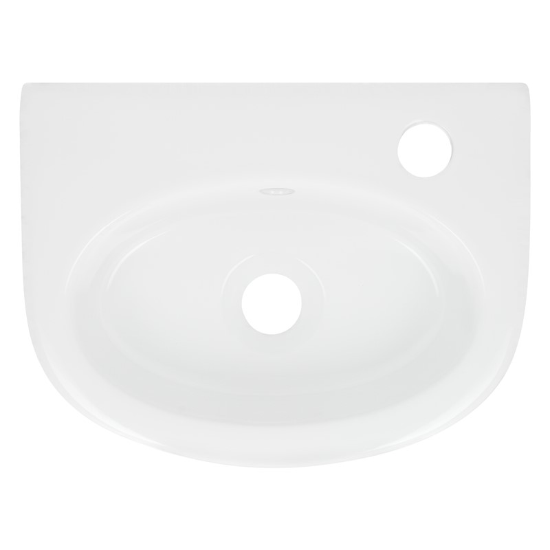 Waschbecken inkl. Ablaufgarnitur Weiß mit Überlauf 33,5x25,5x13 cm Weiß aus Keramik LuxeBath