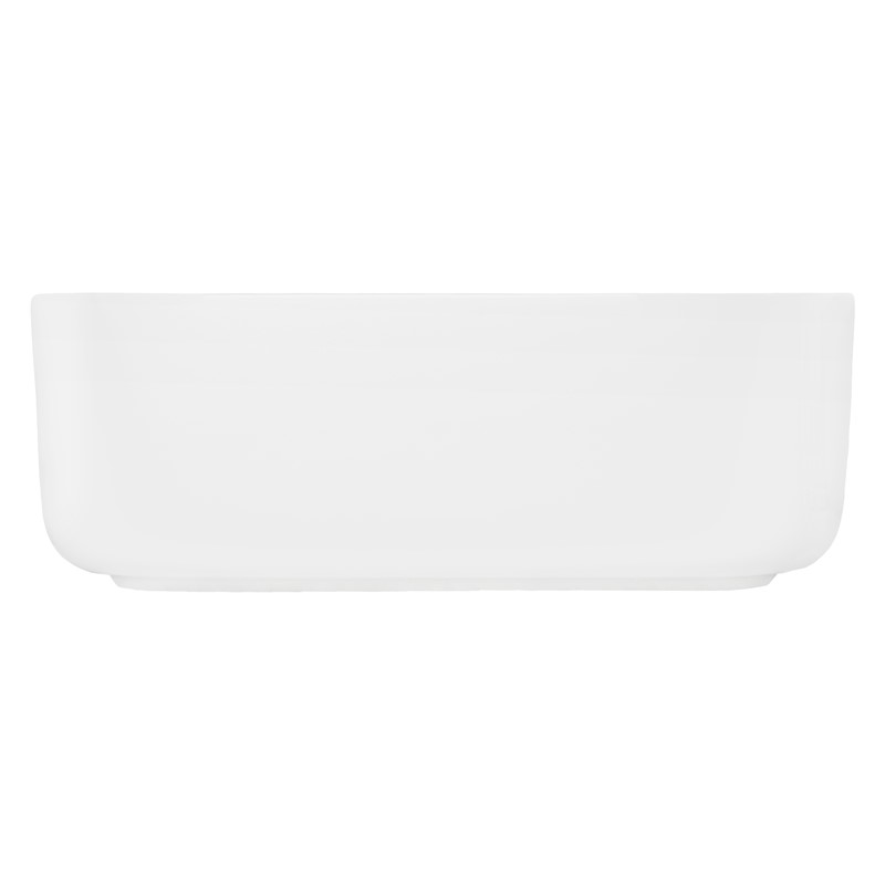 Waschbecken inkl. Ablaufgarnitur Weiß ohne Überlauf 39x39x14 cm Weiß aus Keramik LuxeBath