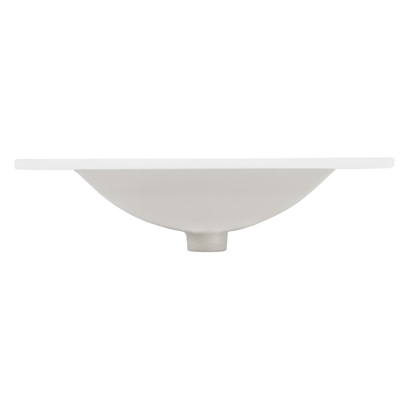 Waschbecken inkl. Ablaufgarnitur mit Überlauf 61x46,5x17,5 mm Weiß aus Keramik LuxeBath