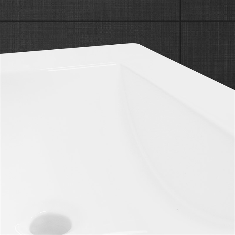 Waschbecken inkl. Ablaufgarnitur mit Überlauf 61x46,5x17,5 mm Weiß aus Keramik LuxeBath