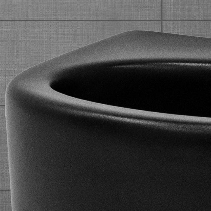 Waschbecken inkl. Ablaufgarnitur mit Überlauf 33,5x25,5x13 mm Schwarz matt aus Keramik LuxeBath