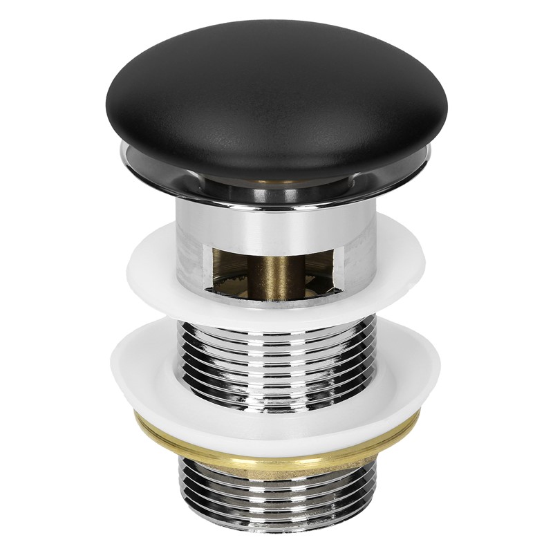 Waschbecken inkl. Ablaufgarnitur mit Überlauf 33,5x25,5x13 mm Schwarz matt aus Keramik LuxeBath