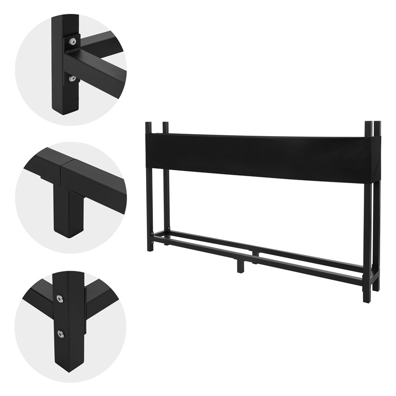 Kaminholzregal mit Abdeckung 200x25x115 cm Anthrazit aus Stahl ML-Design