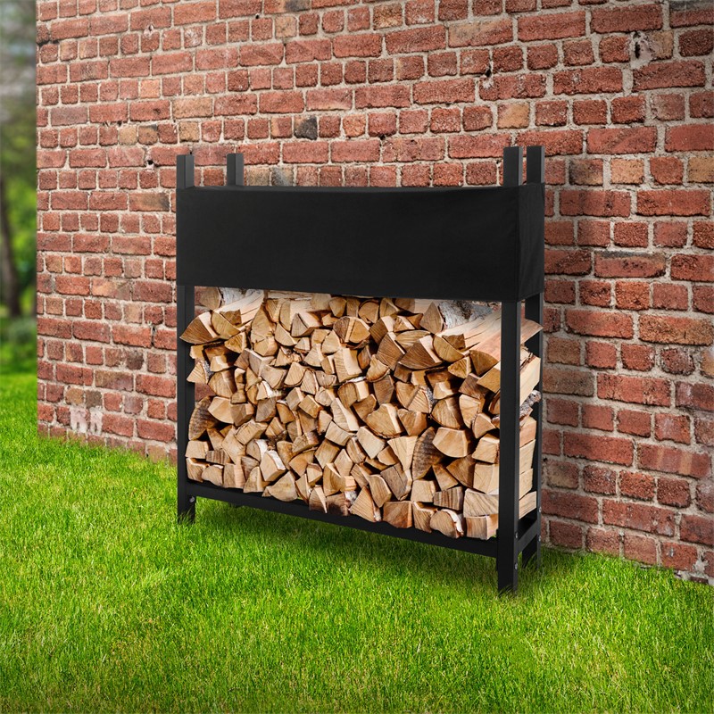 Kaminholzregal mit Abdeckung 113x25x115 cm Anthrazit aus Stahl ML-Design Kaminholzregal mit Abdeckung 113x25x115 cm Anthrazit aus Stahl ML-Design