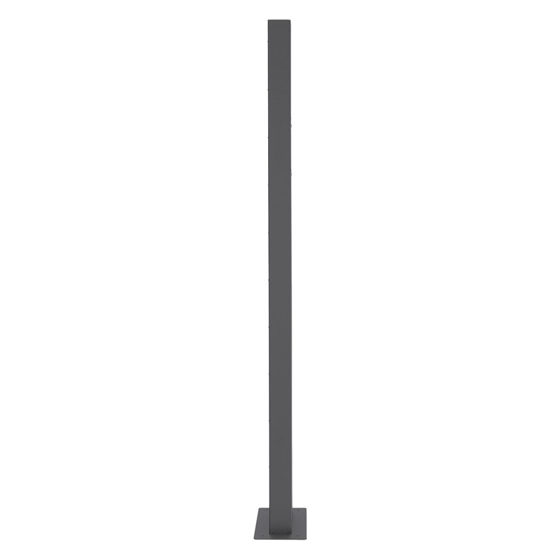 Standbriefkasten mit Zeitungsfach 37x37x11 cm Anthrazit/Silber aus Edelstahl ML-Design