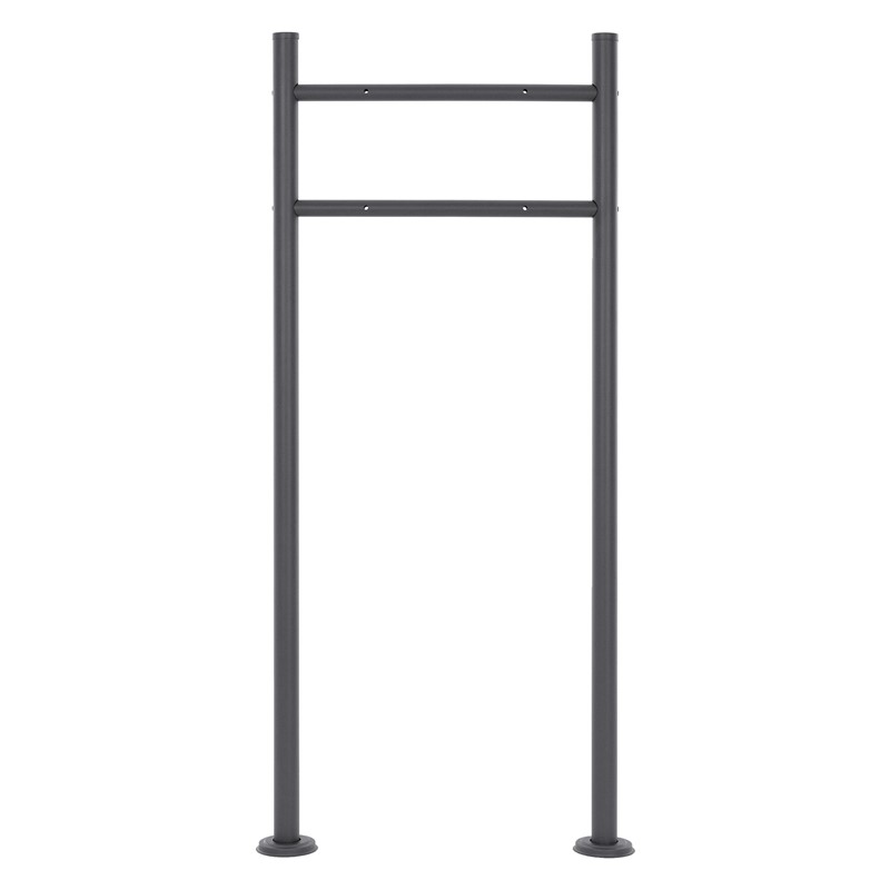 Standbriefkasten mit Zeitungsfach 37x37x11 cm Anthrazit/Holzoptik aus Edelstahl ML-Design