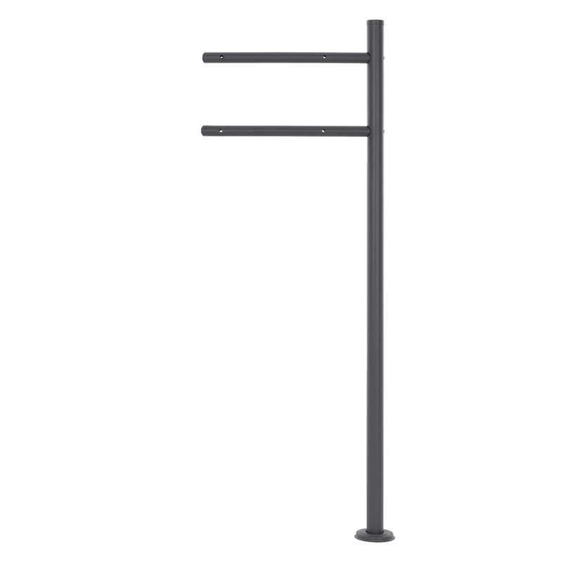 Standbriefkasten mit Zeitungsfach 37x37x11 cm Anthrazit/Holzoptik aus Edelstahl ML-Design