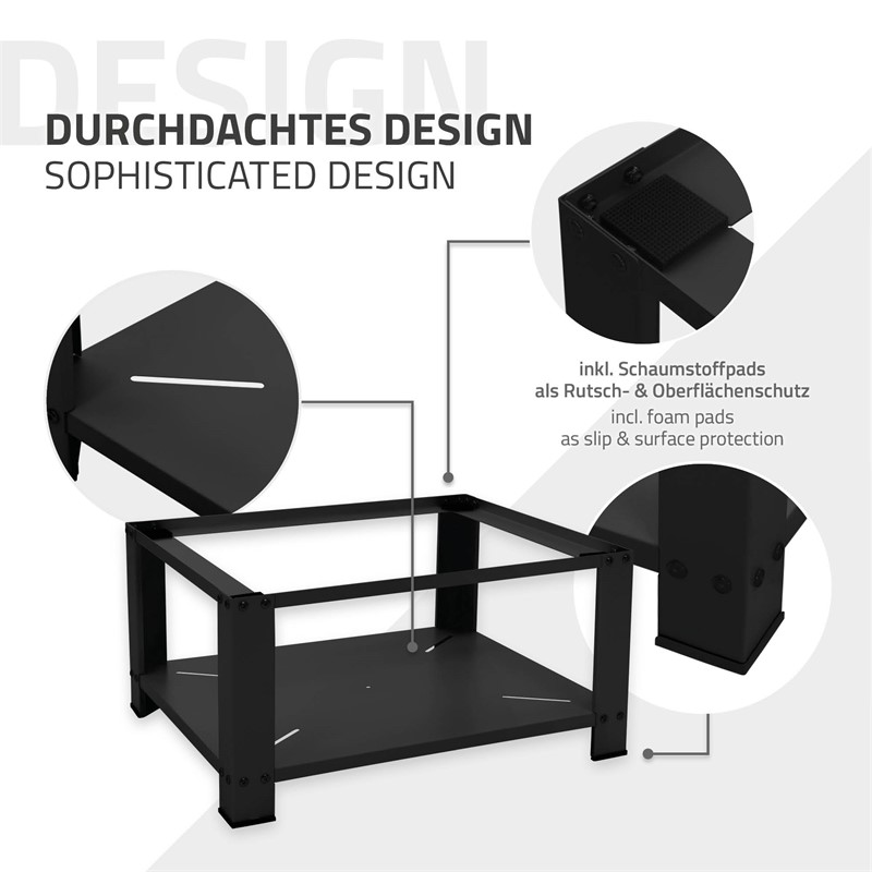 Waschmaschinen Untergestell Unterschrank 63x54x32 cm mit Ablage in Schwarz ML-Design
